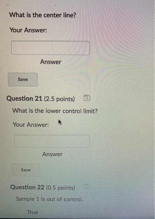 Solved A quality inspector took six samples, each with | Chegg.com