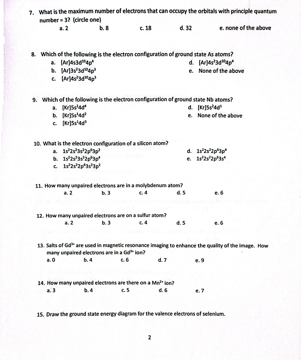 Solved What Is The Maximum Number Of Electrons That Can Occupy The N 4