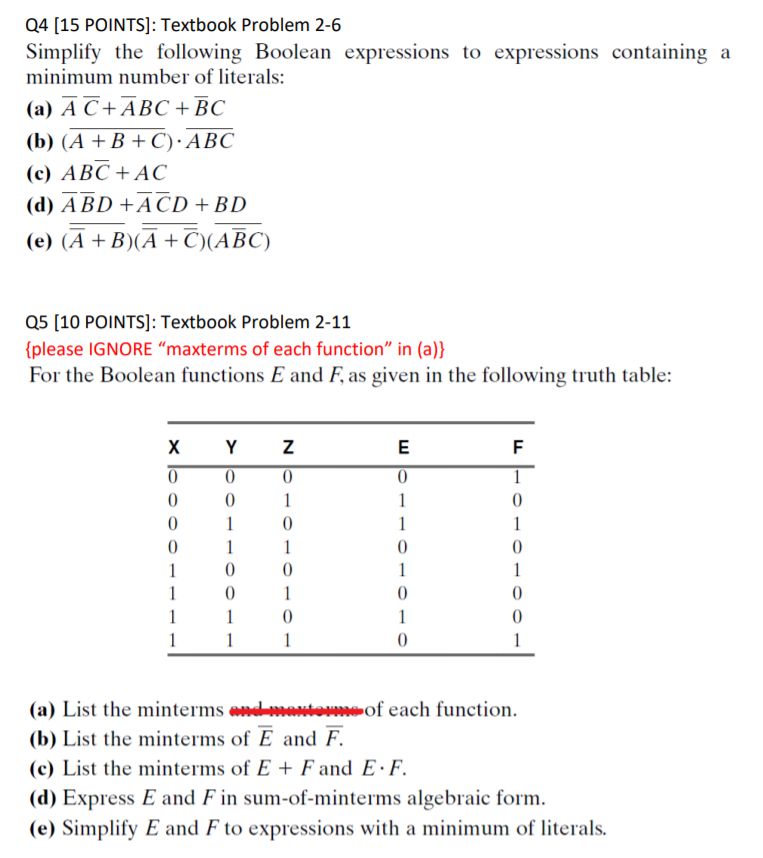 Solved Q4 15 Points Textbook Problem 2 6 Simplify The Chegg Solved Q4 15 Points Textbook Problem 2 6 Simplify The Chegg