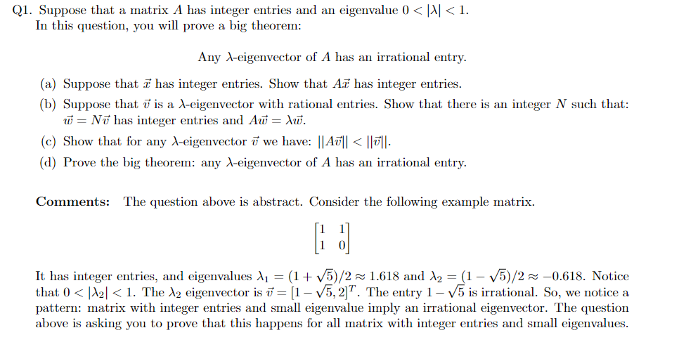 Solved Prove that for a matrix with entries in F[λ] (or