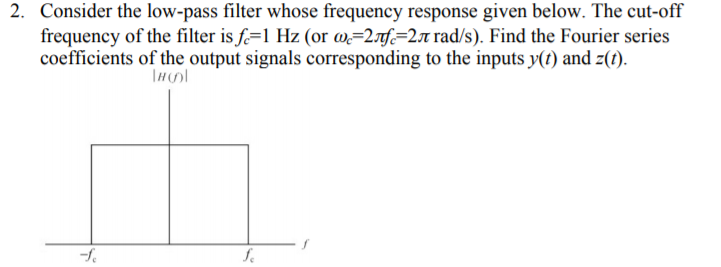 Solved 2. Consider the low-pass filter whose frequency | Chegg.com