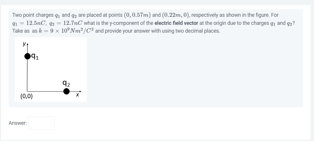 Solved Two point charges q1 and q2 are placed at points | Chegg.com