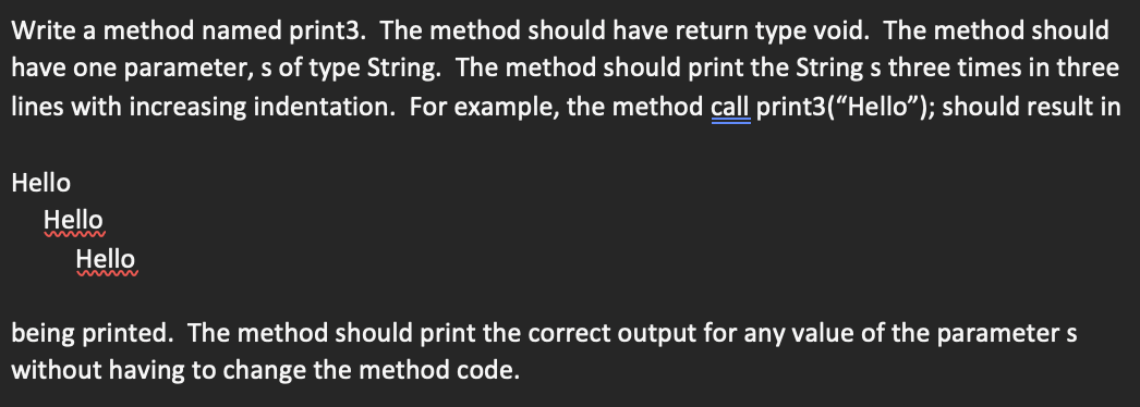 Solved 4. Write a method named print3. The method should | Chegg.com