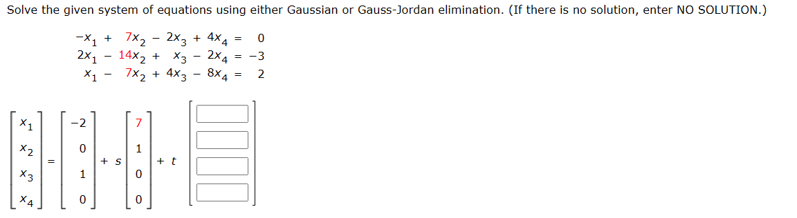 Solved Solve the given system of equations using either | Chegg.com