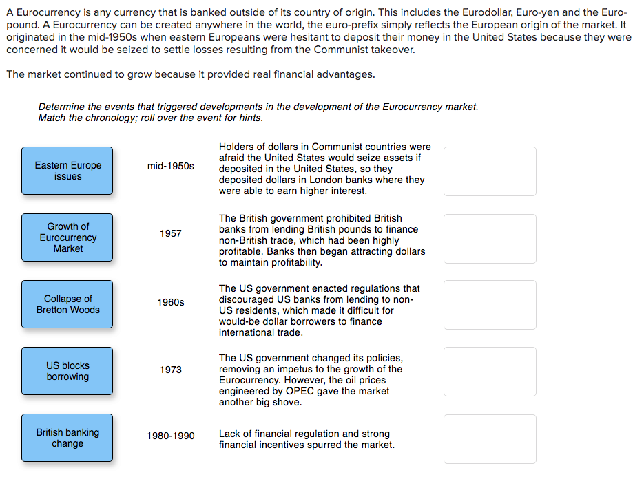 Solved A Eurocurrency is any currency that is banked outside | Chegg.com