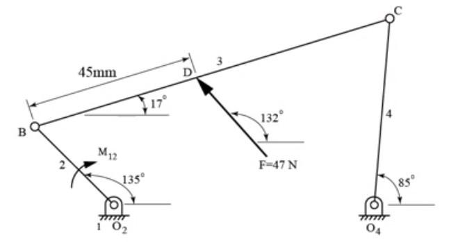 Solved In figure link 3 is subjected to force F of magnitude | Chegg.com