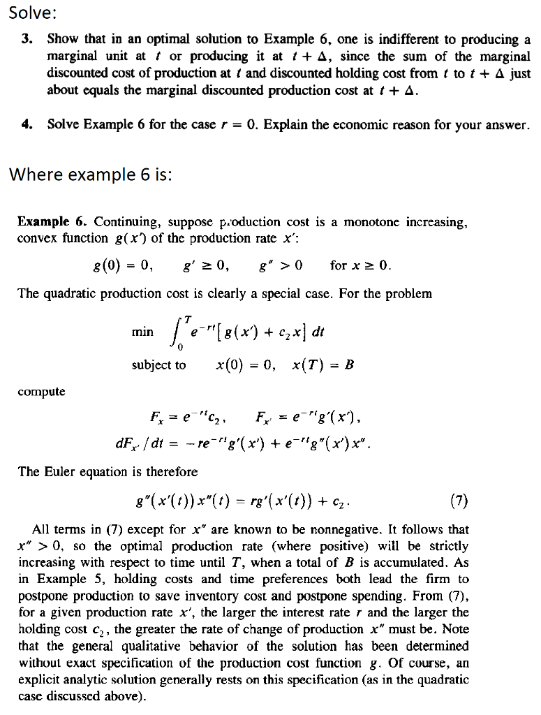 Solve: 3. Show that in an optimal solution to Example | Chegg.com