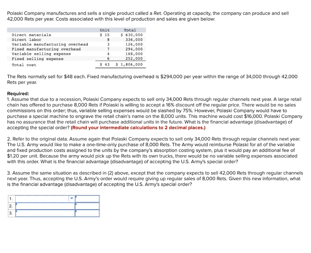 solved-polaski-company-manufactures-and-sells-a-single-chegg