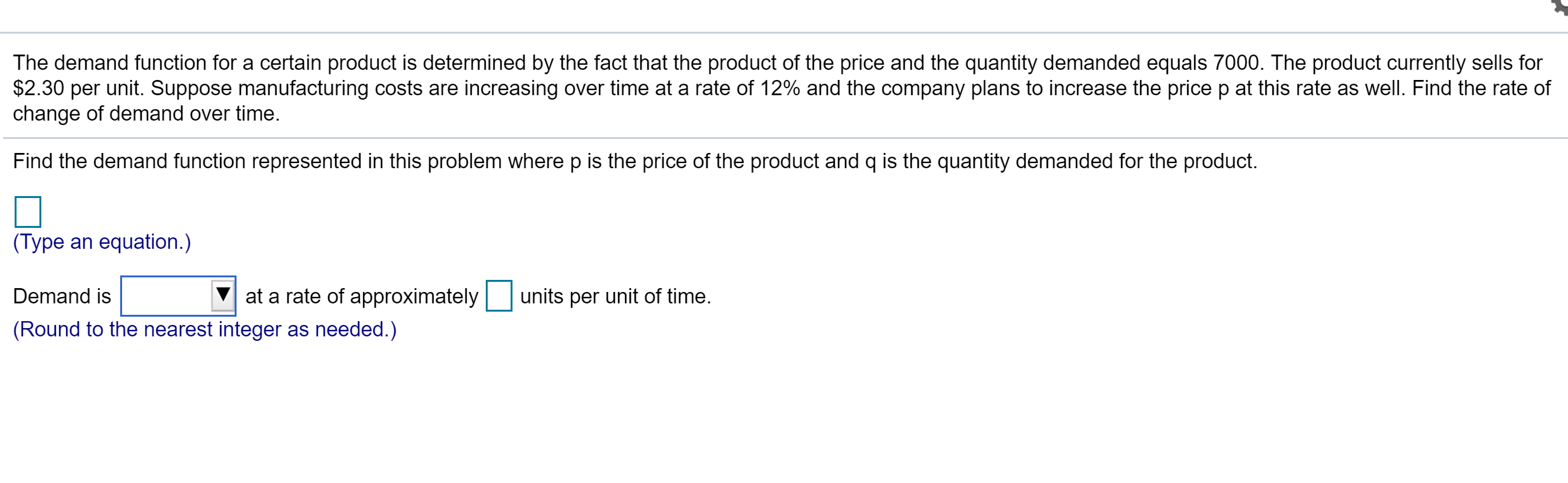 Solved The demand function for a certain product is | Chegg.com