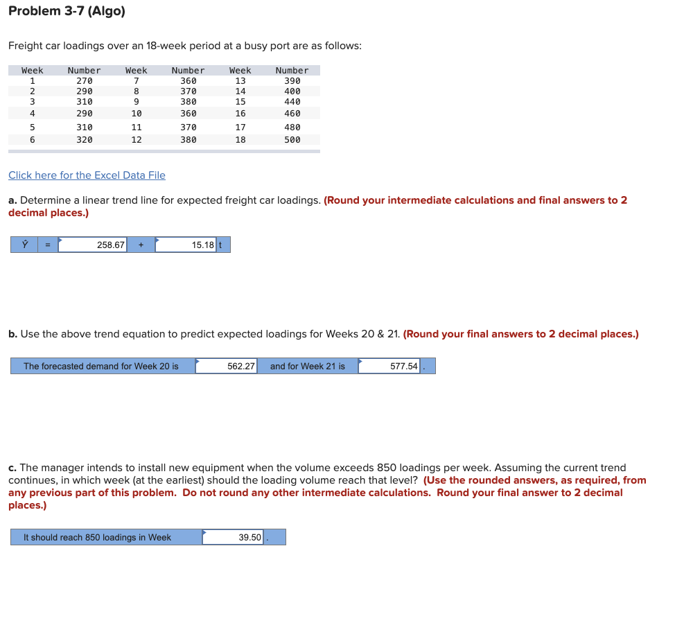 Solved Freight car loadings over an 18week period at a busy