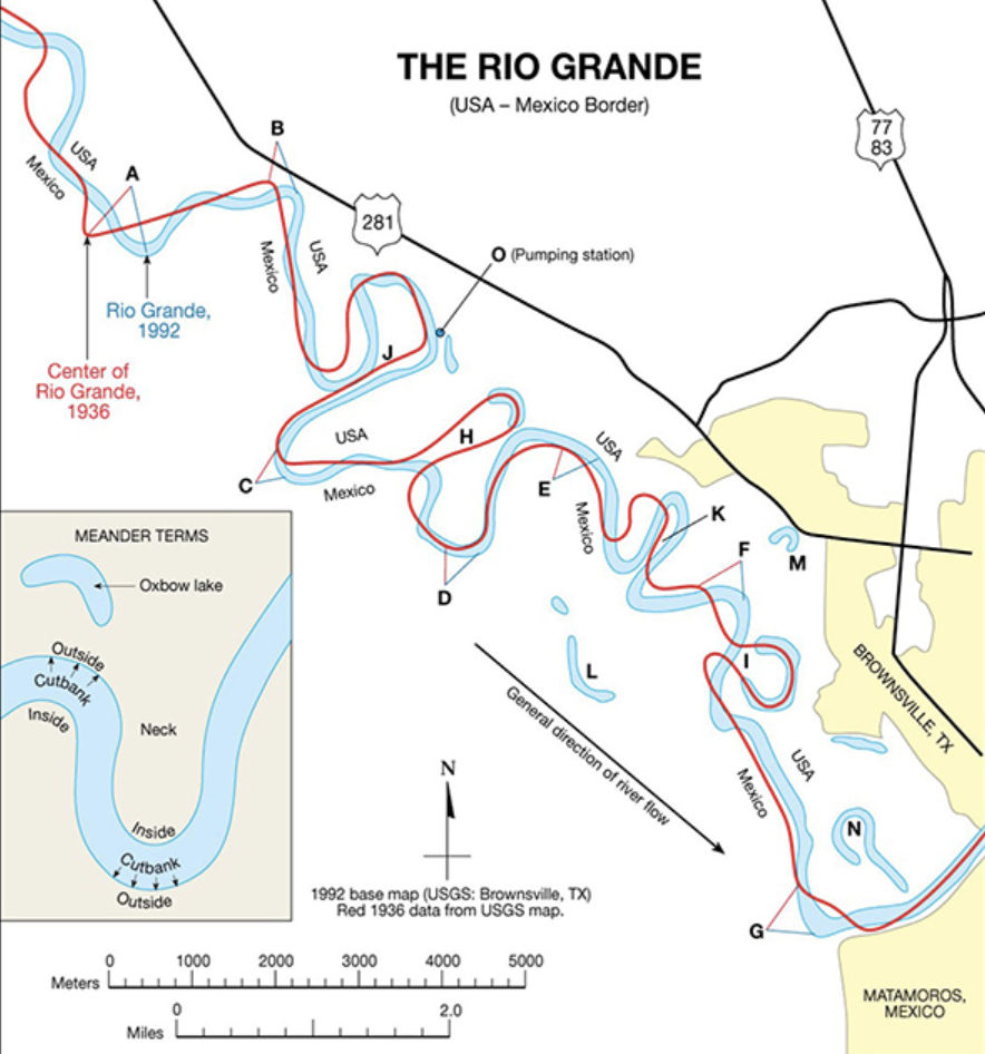 Solved THE RIO GRANDE (USA - Mexico Border) B USA 77 83 A | Chegg.com
