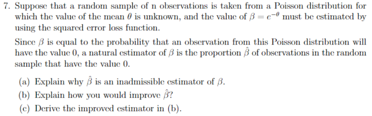 Solved 7. Suppose that a random sample of n observations is | Chegg.com