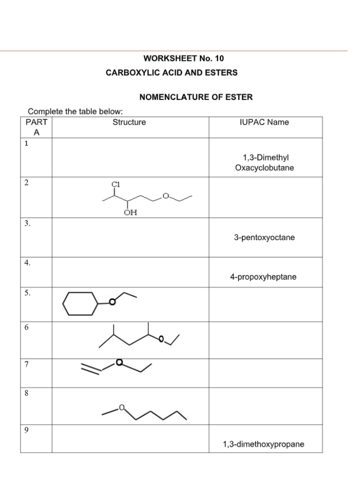 solved-worksheet-no-10-carboxylic-acid-and-esters-chegg