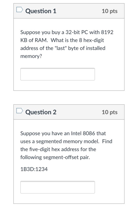 Solved Question 1 10 pts Suppose you buy a 32-bit PC with | Chegg.com