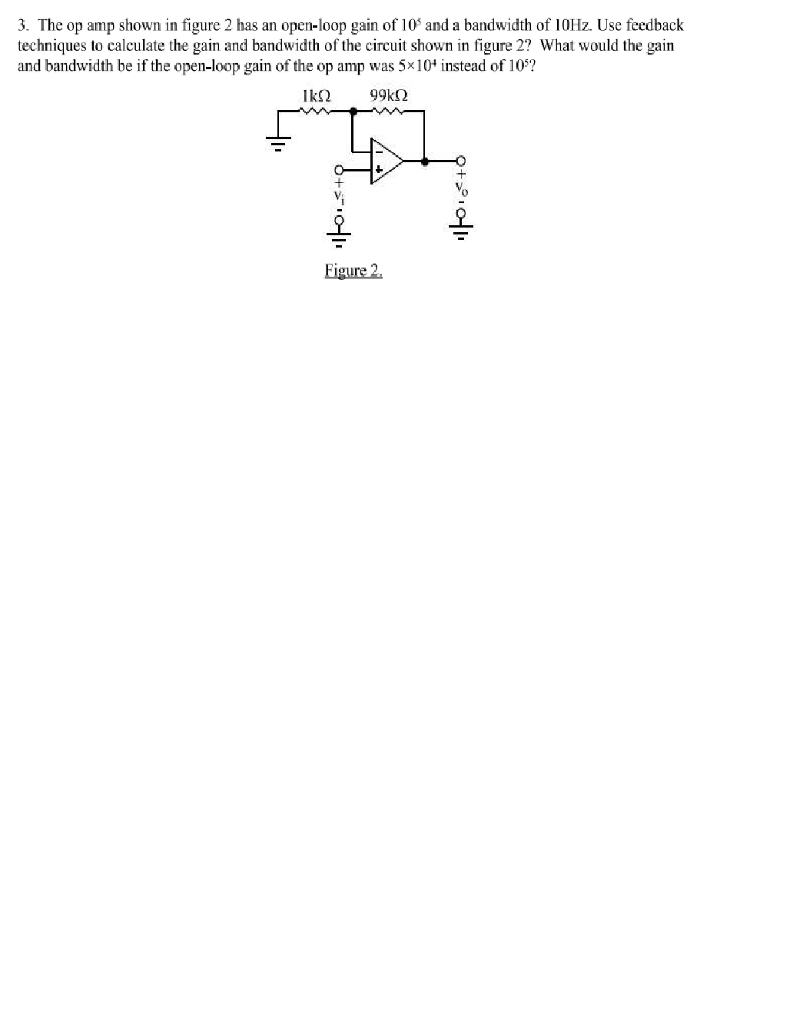 Solved 3. The op amp shown in figure 2 has an openloop gain