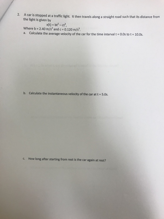 Solved A Car Is Stopped At A Traffic Light. It Then Travels | Chegg.com