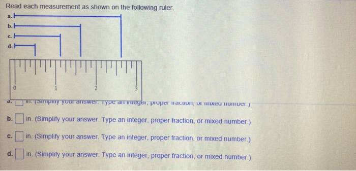 Solved Read each measurement as shown on the following ruler | Chegg.com