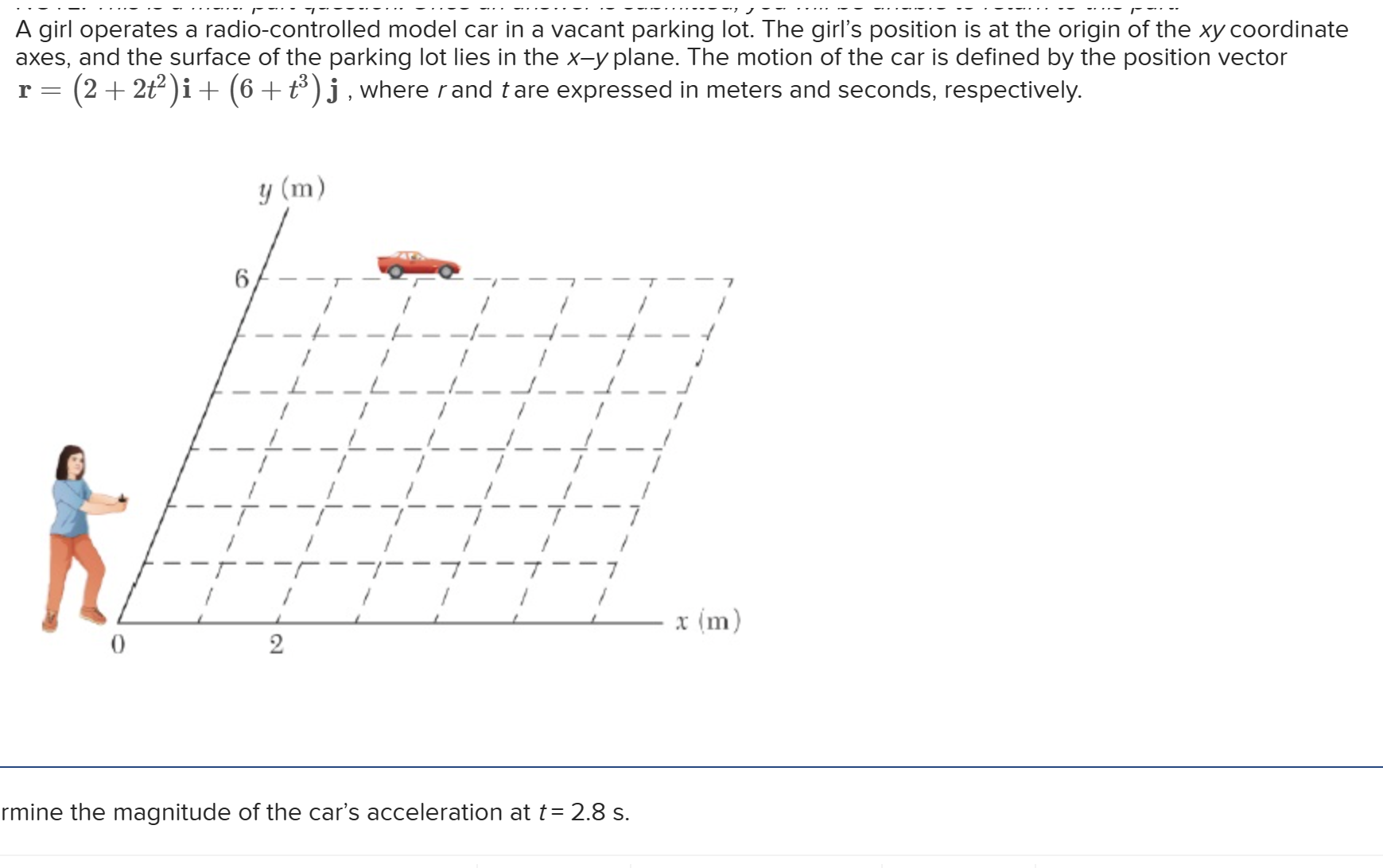 Solved A girl operates a radiocontrolled model car in a