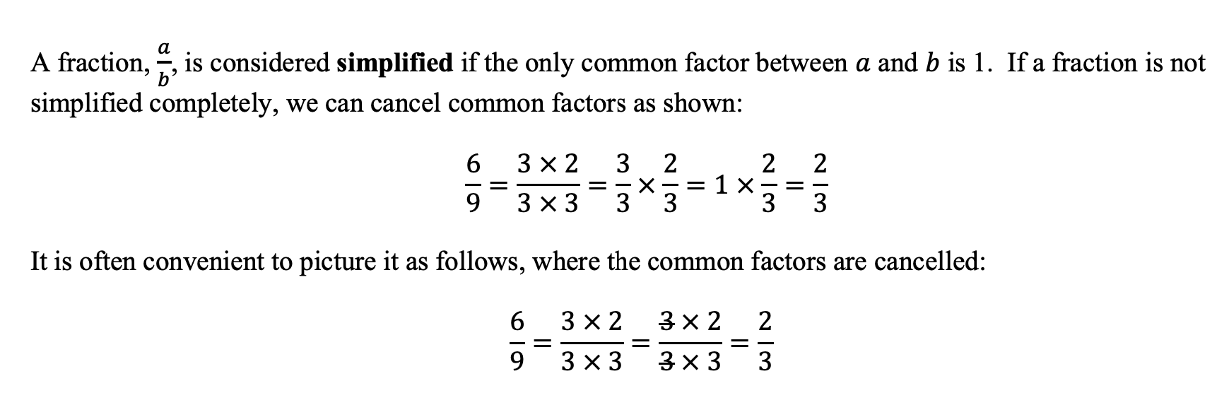 Solved a A fraction, , is considered simplified if the only | Chegg.com