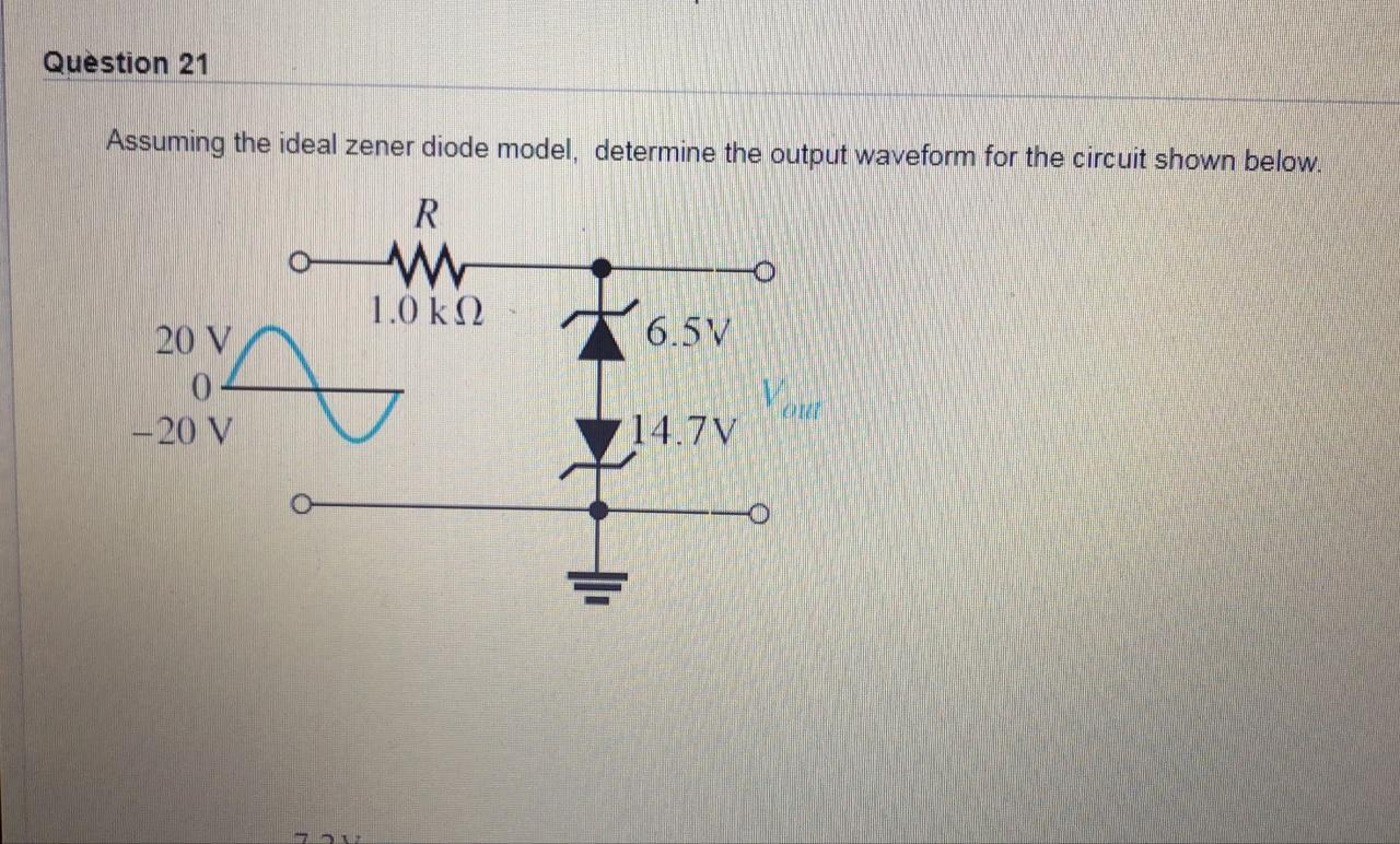 Solved Question 21 Assuming the ideal zener diode model,
