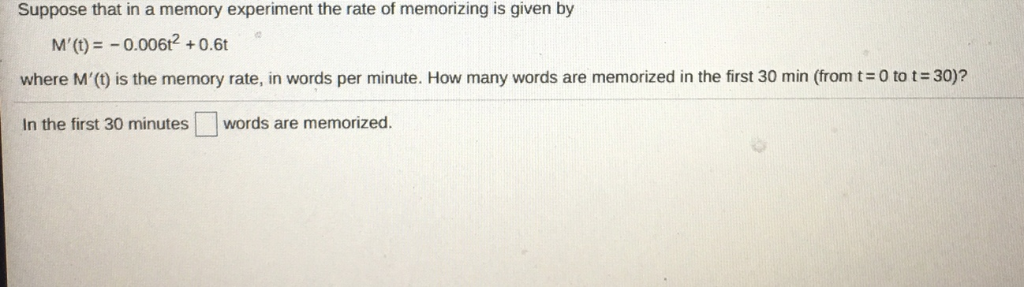 Solved Suppose That In A Memory Experiment The Rate Of | Chegg.com