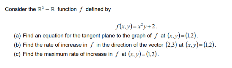 Solved Consider The R2 R Function F Defined By