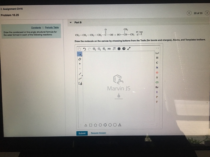 Solved Assignment Ch16 Problem 16.25 C)20 of33 ( Part A Draw | Chegg.com