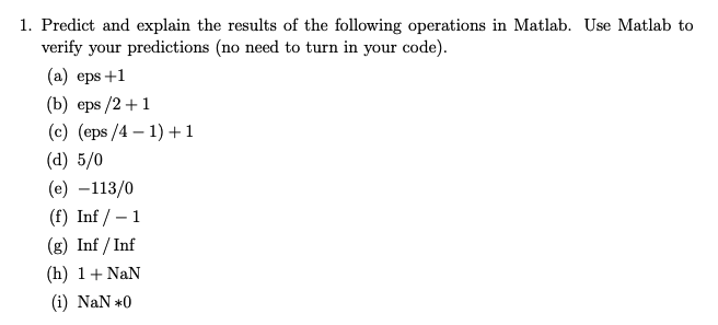 Solved 1. Predict And Explain The Results Of The Following | Chegg.com