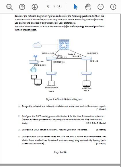 5 / 16 Consider the network disgram in Figure 1 and | Chegg.com