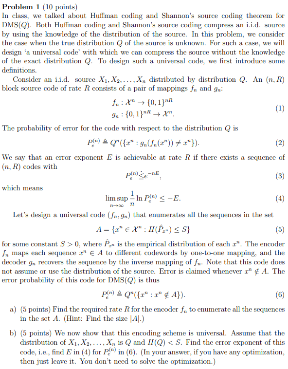 Solved Problem 1 (10 Points) In Class, We Talked About | Chegg.com