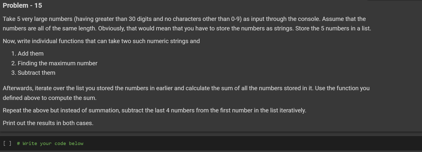 Solved [Python] Solve The 3 Problems In Python Only Using | Chegg.Com