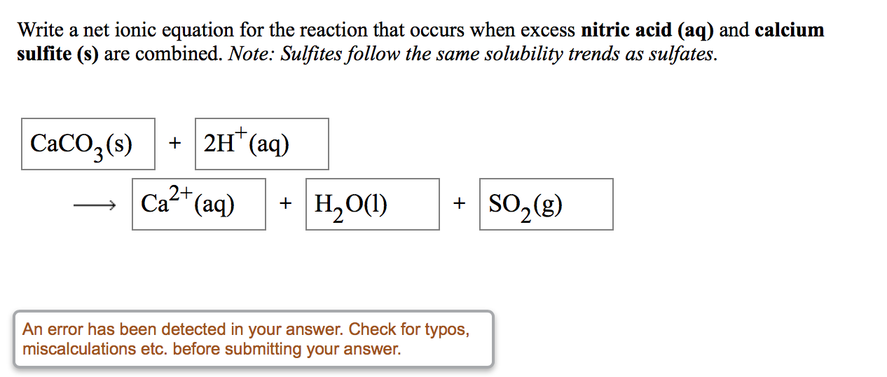 Solved Write A Net Ionic Equation For The Reaction That