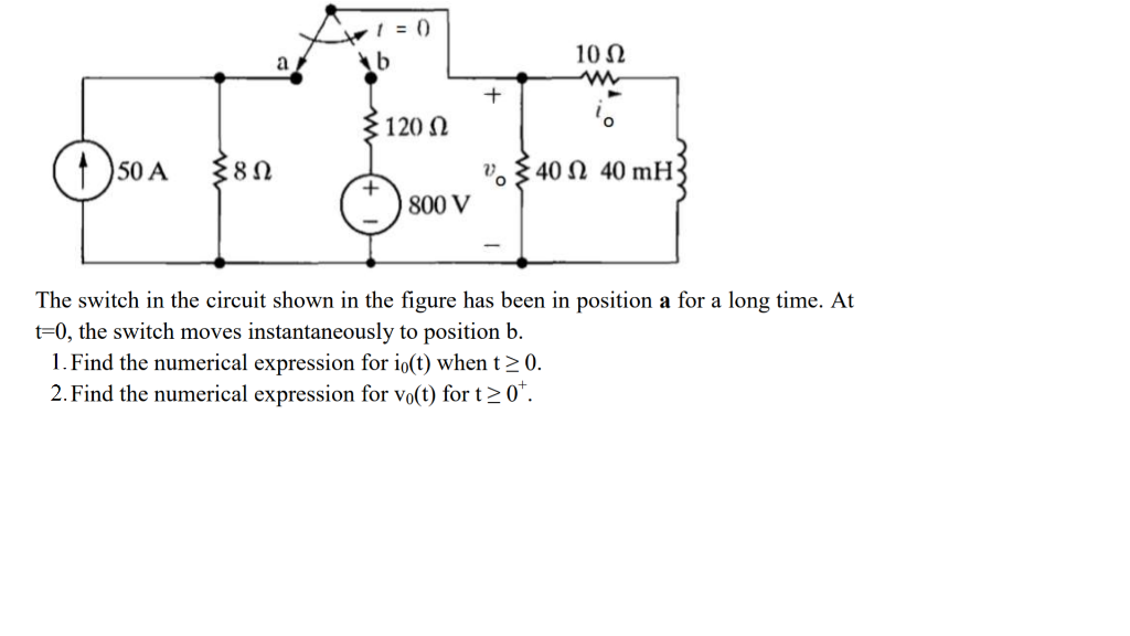 Solved 1 = 0) b 10.12 a + 3120 12 150 A 812 2 340 12 40 mH | Chegg.com