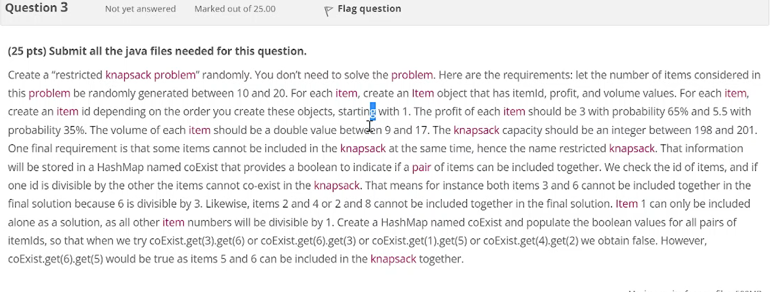 Question 3 Not yet answered Marked out of 25.00 P | Chegg.com