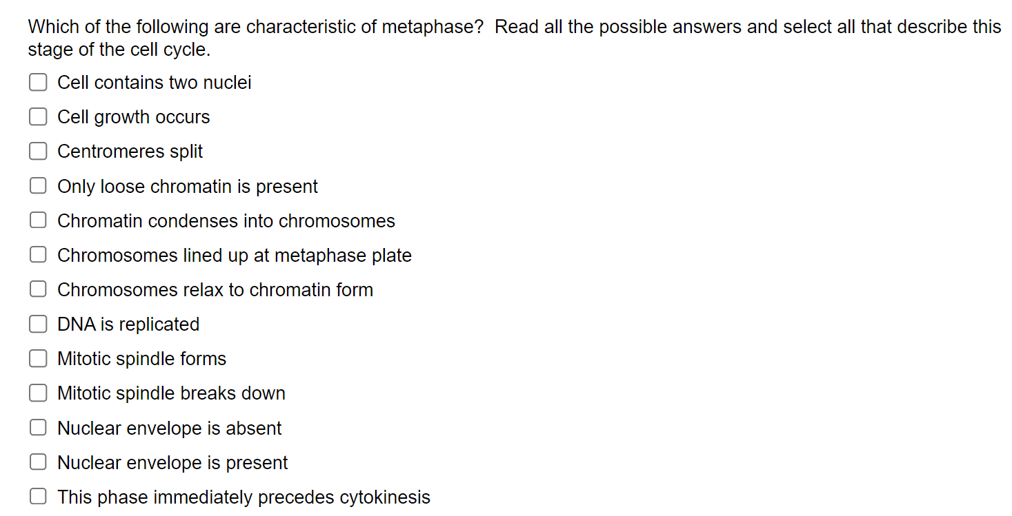 Solved Which of the following are characteristic of | Chegg.com