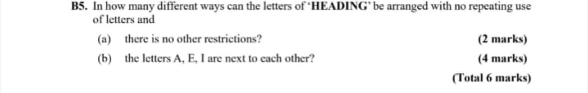 Solved B5. In how many different ways can the letters of | Chegg.com