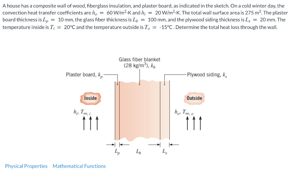 Solved Thermal conductivity 0.17 W/m.k (Plaster