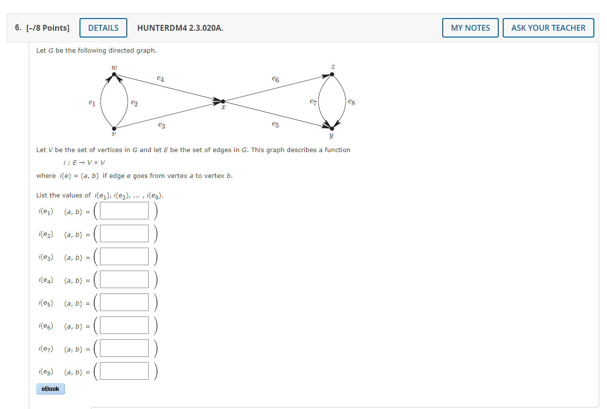 Solved Let G Be The Following Directed Graph. Let V Be The | Chegg.com