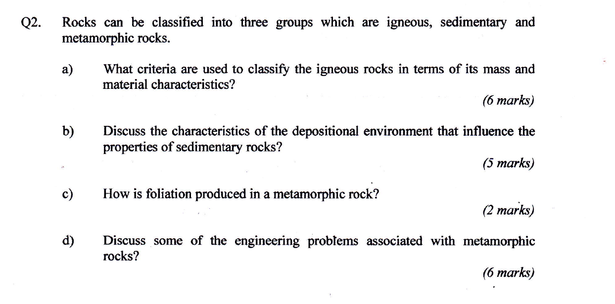 3 groups of rocks are classified by