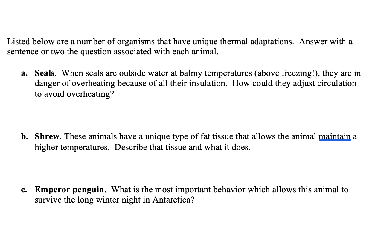 Solved Listed below are a number of organisms that have 