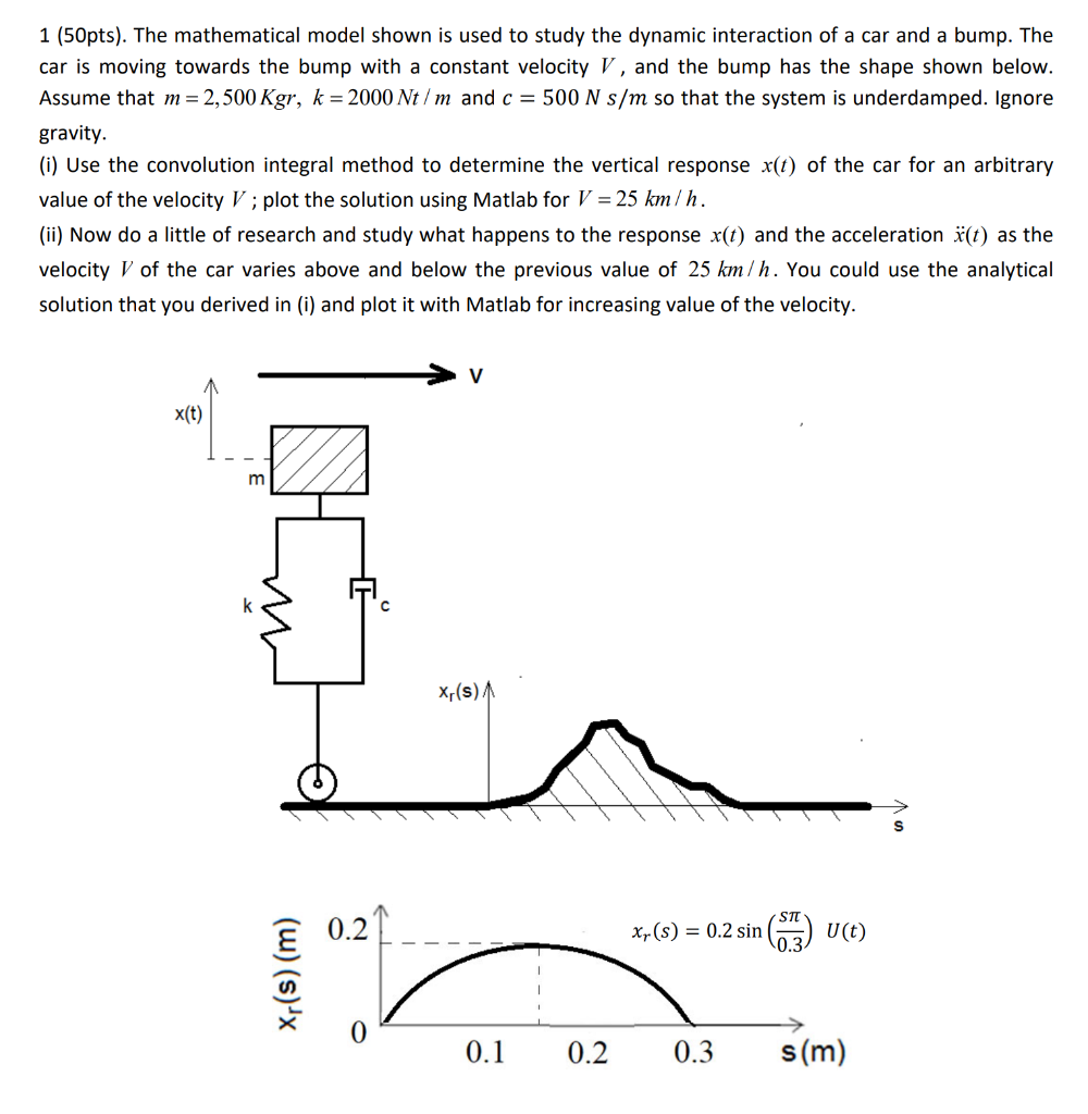 1 (50pts). The mathematical model shown is used to | Chegg.com