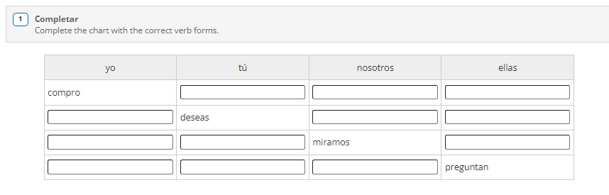 completar-complete-the-chart-with-the-correct-verb-chegg
