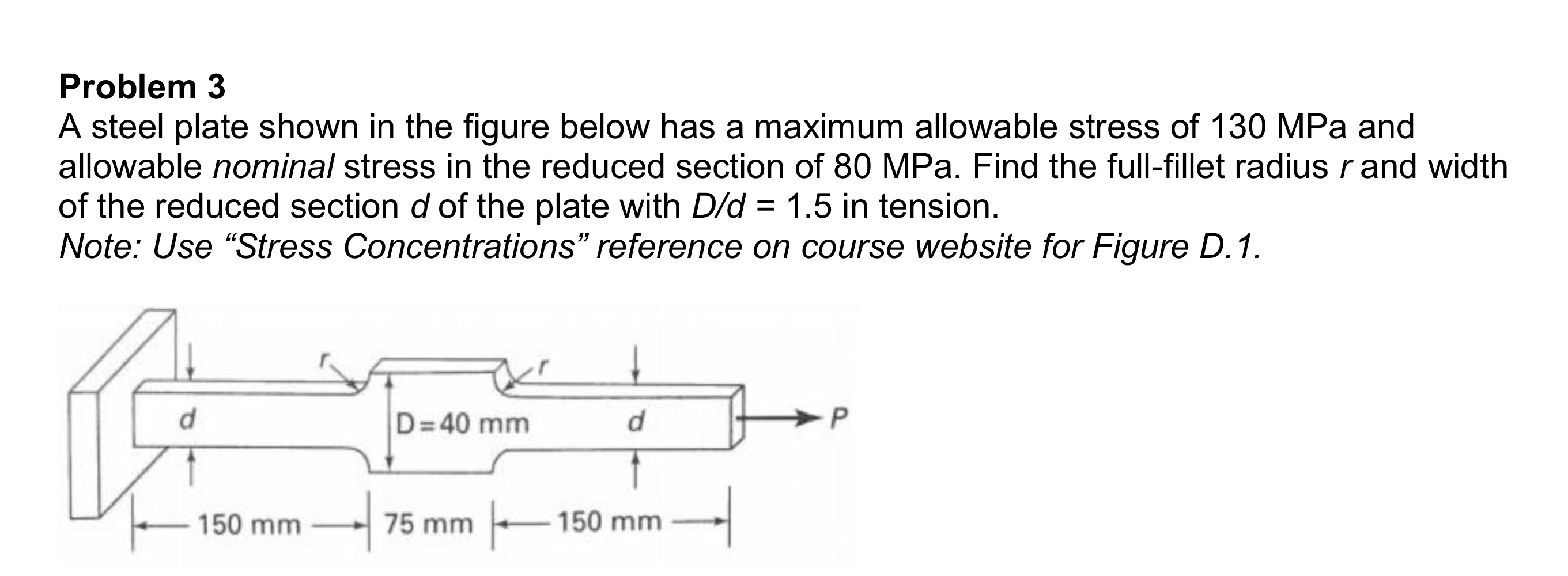 Problem 3 A steel plate shown in the figure below has | Chegg.com