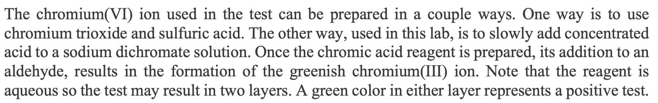 Solved Chromic Acid Test - Use your reference materials to | Chegg.com