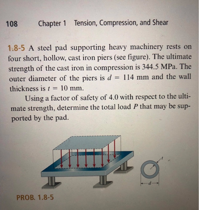 Solved 108 Chapter 1 Tension, Compression, and Shear 1.8-5 A | Chegg.com