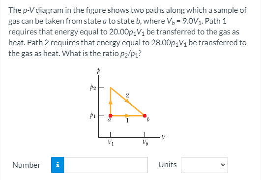 The P V Diagram In The Figure Shows Two Paths Along Chegg Com