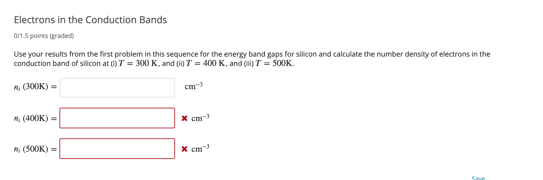 Solved Electrons in the Conduction Bands 0/1.5 points | Chegg.com
