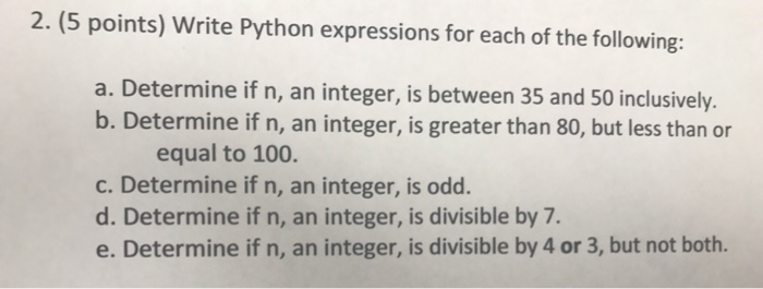 Solved Write Python expressions for each of the following: | Chegg.com