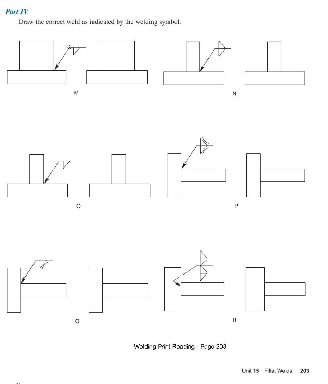 Solved Part IV Draw the correct weld as indicated by the | Chegg.com