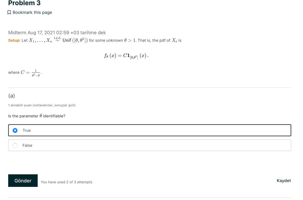 Problem 3 Bookmark This Page Midterm Aug 17 2021 Chegg Com